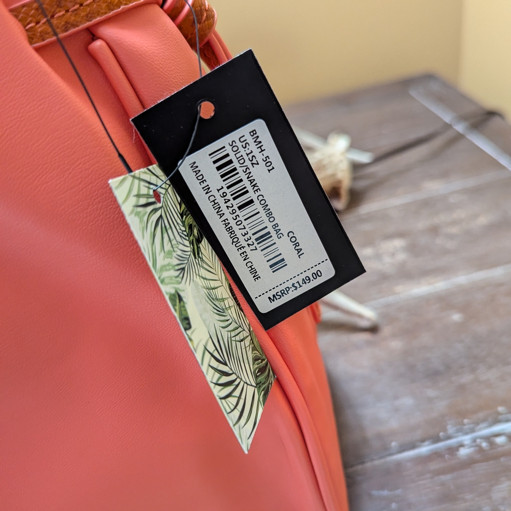 Badgley Mischka Coral Hobo Bag with Drawstring Design - Picture 3 of 3